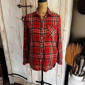 Ralph Lauren Denim & Supply plaid boyfriend button down top